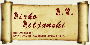 Mirko Miljanski vizit kartica